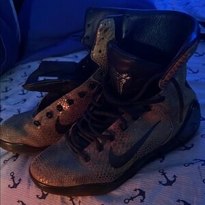 Snake skin kobes hi tops